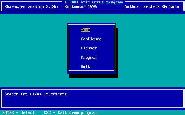 F-Prot, recordatorio de los programas antivirus para MS-DOS