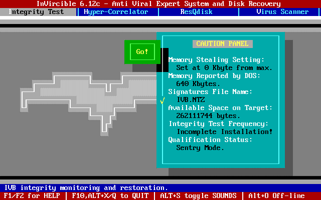 Invircible, recordatorio de los programas antivirus para MS-DOS