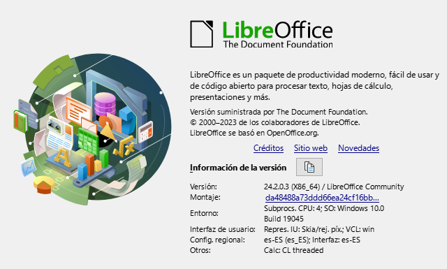 Nueva versión 24.2 de la suite ofimática LibreOffice