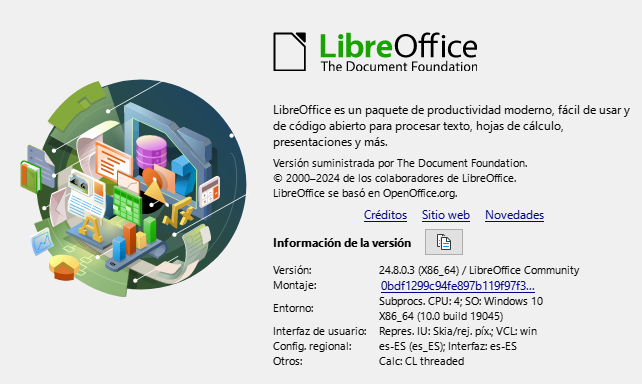 Nueva versión 24.8 de la suite ofimática LibreOffice