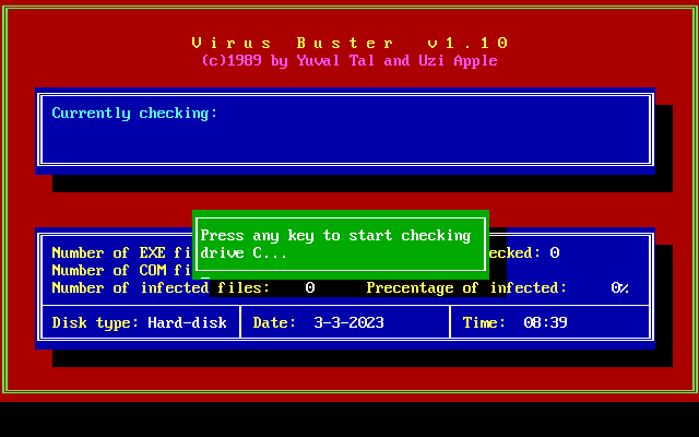 Virusbuster, recordatorio de los programas antivirus para MS-DOS