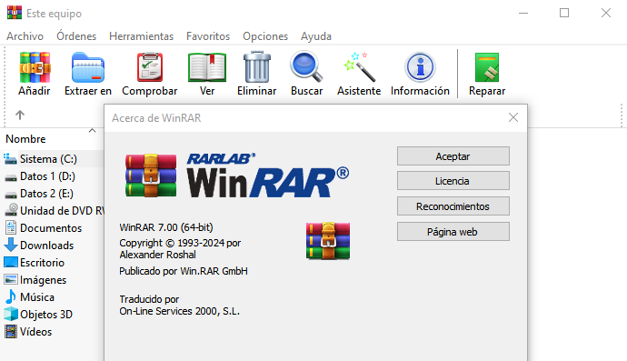 Nueva versión 7.0 del compresor WinRAR (30 Aniversario)