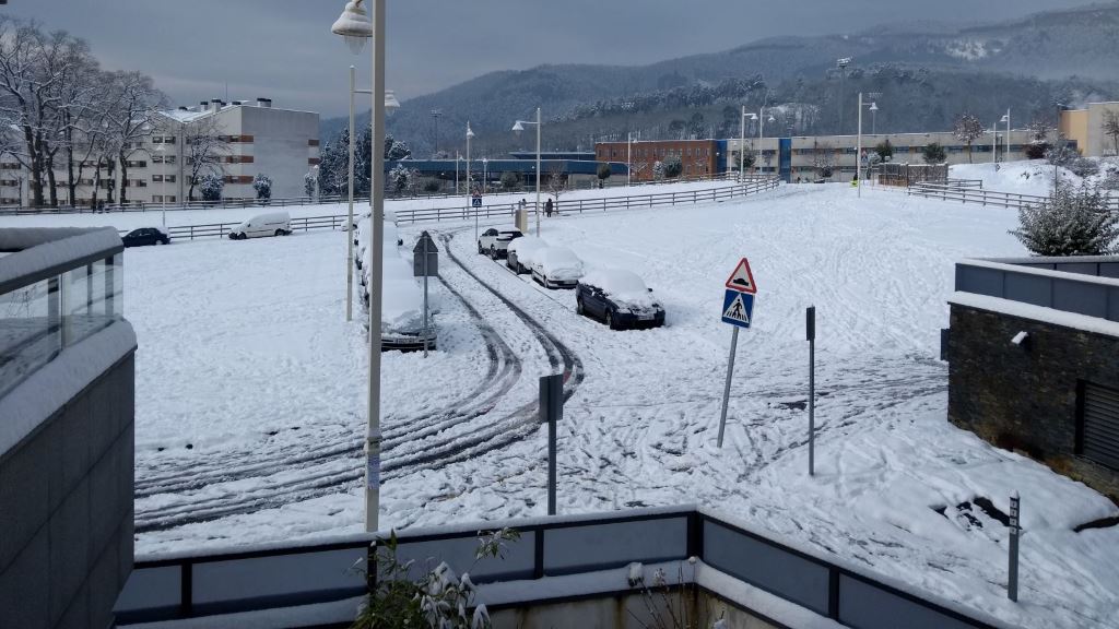 Nieve debido a ola de frio siberiano, zona de Arrigorriaga (Bizkaia)
