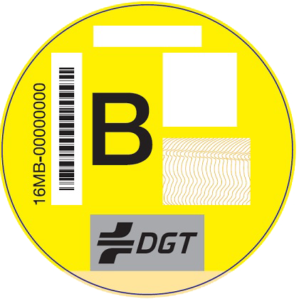 Etiqueta medioambiental DGT B Amarilla