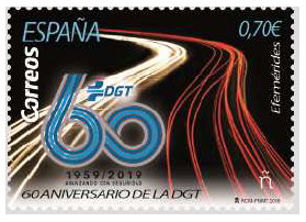 CORREOS se une a la celebración del 60 aniversario de la DGT con la emisión de un sello