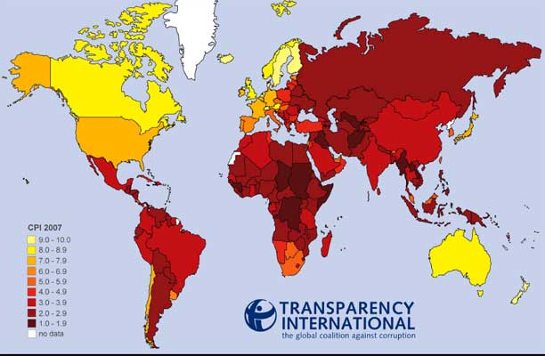 Mapa mundial de corrupcion