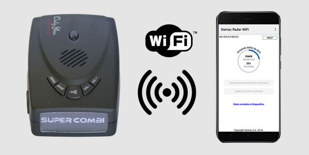 Actualizacion de radares via WiFi desde smartphone iOS o Android
